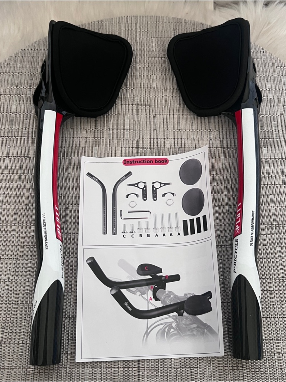 PLATT Carbon TT Handlebar Black/red/white NEW